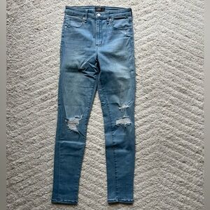 Abercrombie & Fitch Light Blue Distressed Skinny Jeans
